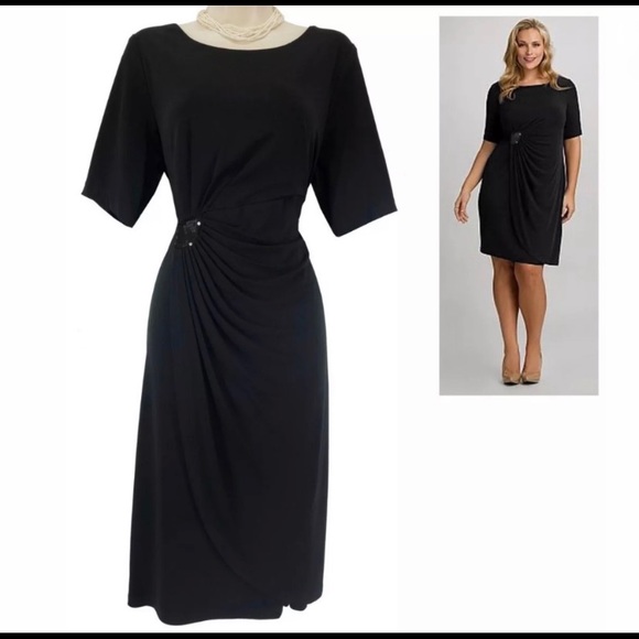 Dress Barn Dresses & Skirts - Little black faux wrap dress. 24W 3X.